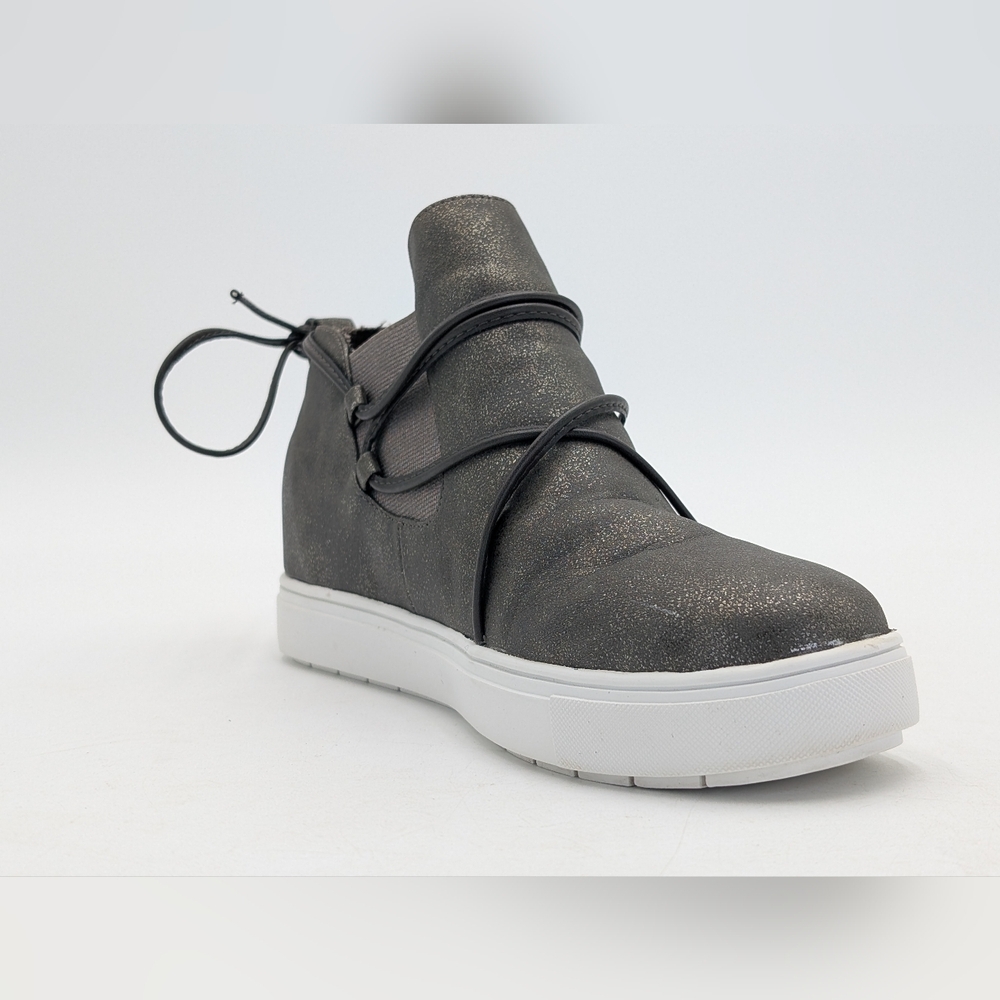 Yellow Box Maureen Size 8M Metallic Grey High-Top Sneakers Cushioned Memory Foam - Picture 5 of 16